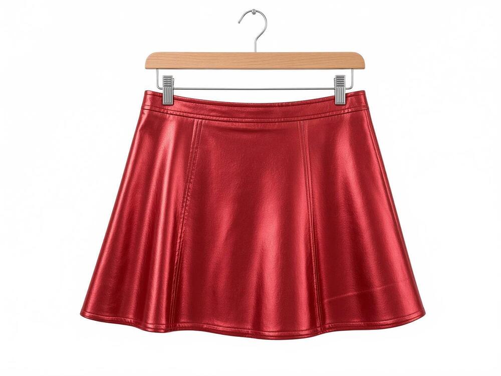 NEW TCEC women's metallic mini skirt in red